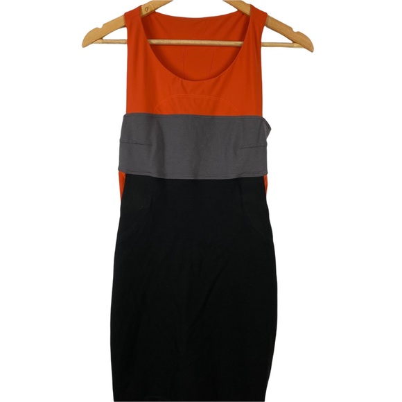 VPL Multi Color Blocks Bodycon Dress Gym Exercise Workout Dress Sexy Back S - Picture 3 of 10